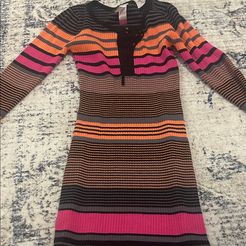 No Boundaries Multicolor Striped Long Sleeve Dress